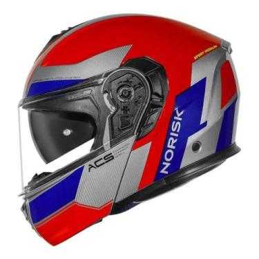 Imagem de Capacete Norisk Vortex Traveler Cinza Azul e Vermelho Tamanho:60, 60