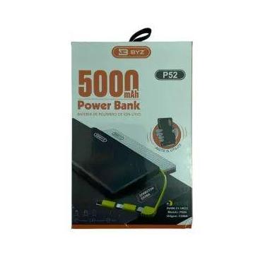 Imagem de Bateria de Lion Portátil Power Bank BYZ 5.000mAh Preto - BZY
