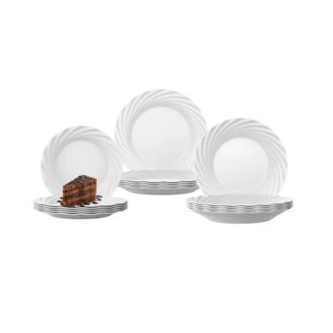 Imagem de Jogo De Pratos Sobremesa Raso E Fundo Jasmim 24pçs Buffet - Nadir Figu