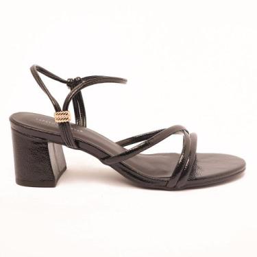 Imagem de Sandália Sapato da Corte Salto Bloco Médio Calce Fácil, Vz preto, 36