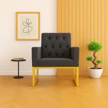 Imagem de Poltrona para Sala Quarto e Salão de Beleza Thais com Base de Ferro Do