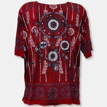 Imagem de Camiseta Indiana Masculina Bata Malha Fria Tamanho EXG - - Sarat Moda 