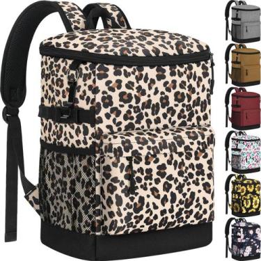 Imagem de Mochila Cooler Tenot 18L com estampa de leopardo isolada