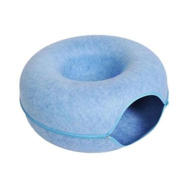 Imagem de Cama Grande Para Gatos Em Formato De Rosquinha Para 2 Gatos, Túnel Int