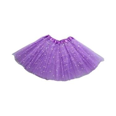 Imagem de Saia Tutu Com Glitter E Lantejoulas Para Meninas, 3 Camadas De Tule, P