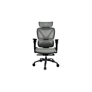 Imagem de Cadeira Ergonômica Formula V Ergolux 6, Malha Ventilada, Apoio Lombar Regulável, Cinza Fumaça - ERGLX6-G