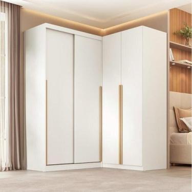 Imagem de Guarda-roupa Modular de Canto 2 Peças 4 Portas com 2 Portas de Correr 