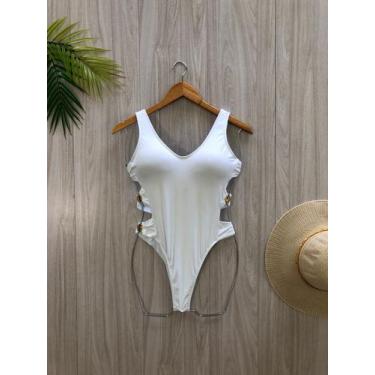 Imagem de Maiô Feminino Liso Poliamida Alta Qualidade - ROSABODY, Branco