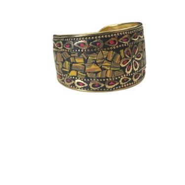 Imagem de Bracelete de Mosaico e Metal Dourado - Loja da Índia