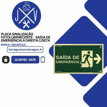 Imagem de Placa Sinalização Fotoluminescente - Saída De Emergência A Direita Com