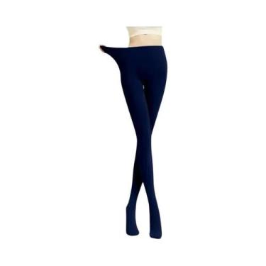 Imagem de Leggings Femininas Forradas Com Lã De Pérola, Calças Térmicas Grossas 