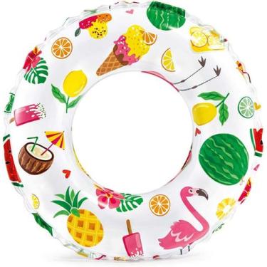 Imagem de Boia Redonda Infantil Inflável Piscina e Praia - Intex, Tropical 51cm