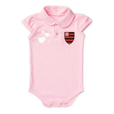 Imagem de Body Flamengo Bebe Recem Nascido Branco Ou Rosa Oficial Nota - Rosa - 