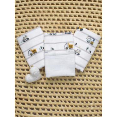 Imagem de Babetes e Fraldas de Boca Menino Dupla Face Plush Estampado 100% Algod
