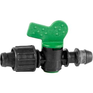 Imagem de Registro Conector Inicial Compact 16 IVVDT2700N00T com Função de Abertura e Fechamento para Tubo Gotejador Preto e Verde