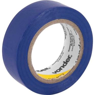 Imagem de Fita Isolante Antichama Azul Vonder 19 Mm X 10 M Isolar Fios Cabos 750
