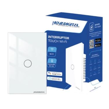 Imagem de Interruptor Touch Led 1 Botão Lite Wi-fi Novadigital Smart Home Google Home Alexa Automação Residencial