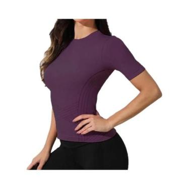 Imagem de Camiseta Esportiva Feminina Slimming Respirável De Manga Curta Para Yo