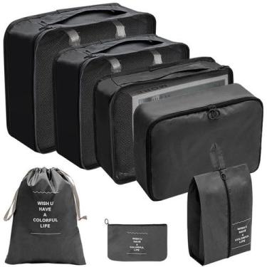 Imagem de Kit Organizador de Mala, 7 Peças, Bolsa Organizadora para Viagem, Saco