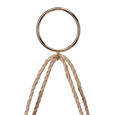 Imagem de Suporte de armazenamento de prateleira de parede, madeira + corda de cânhamo Suporte de parede de madeira, tábua de armazenamento de madeira para pendurar na parede para sala de estar para quarto (#1)