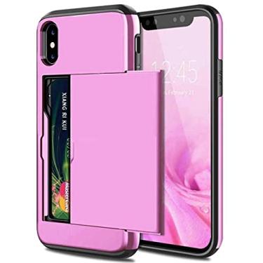 Imagem de Para iphone 13 12 mini 11 pro xs max xr x capa titular do slot para cartão para iphone 8 7 6 s plus se 2 2020 5 5 s caso, rosa, para iphone 5 5s se