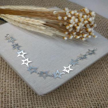 Imagem de Pulseira De Prata Com 11 Estrelas Lisas