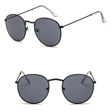 Imagem de Óculos de sol de luxo vintage espelho feminino/homem clássico redondo ao ar livre óculos de sol UV400 Óculos de Sol Gafas,C1,liga