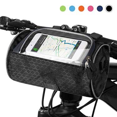 Imagem de Wemay Bolsa de guiador de bicicleta à prova d'água Bolsa frontal de bicicleta Touchscreen suporte de telefone Bolsa de ombro Bolsa de ombro MTB Bolsa de armazenamento para ciclismo Pannier