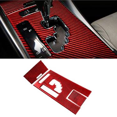 Imagem de MIVLA 3 pçs/conjunto interior de fibra de carbono vermelho guarnição da tampa do painel de mudança de marcha, para Lexus IS250 IS350 2006-2010 2011 2012 volante à esquerda