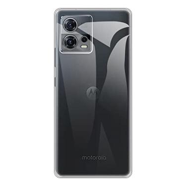 Imagem de Capa para Motorola Moto S30 Pro, capa traseira de TPU macio à prova de choque, silicone antiimpressões digitais, capa protetora de corpo inteiro para Moto S30 Pro (16,55 cm) (transparente)
