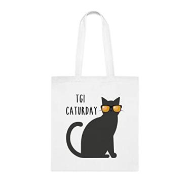 Imagem de Tgi Caturday, Tgi Caturday, sacola Tgi Caturday, bolsa de ombro Tgi Caturday, sacos reutilizáveis Tgi Caturday, ideia de presente de cesta de Natal de aniversário, presente para ela,