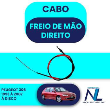Imagem de Cabo de freio Peugeot 306 traseiro esquerdo a disco 1992 a 2007