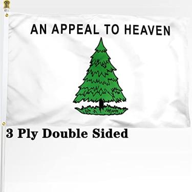 Imagem de XIFAN Bandeira dupla face An Appeal to Heaven de 9 x 1,5 m, poliéster durável de 3 camadas, pinheiro com estampa vibrante, bainha de 4 fileiras, ilhós de latão para decoração interna e externa