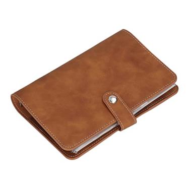 Imagem de Pastas de Planejador, Capa de Caderno de Couro PU Composição de Capa de Caderno Pasta de Carteira Recarregável Pasta de Planejador Pasta de Caderno Recarregável de 6 Anéis para Papel de Enchimento A6 (Marrom)