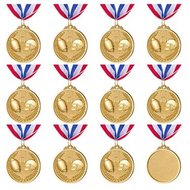 Imagem de Abaokai 12 peças de medalhas de prêmio de ouro para jogos infantis de futebol esportivo, lembrancinhas de festa, 5 cm