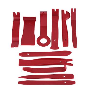 Imagem de Suuonee Ferramentas de remoção de acabamento, 11 peças de ferramentas de remoção de clipe de painel de porta de áudio para moldura de painel de porta de carro interior de plástico vermelho