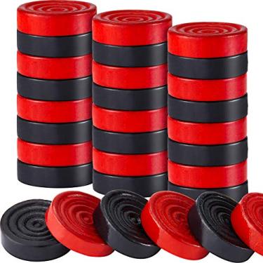 Imagem de 72 Pieces Wooden Checkers 1.06 Inch Checkers Board Game Pieces Stackable Ridge in Drawstring Storage Pouch for Checkers Backgammon Game, Red and Black