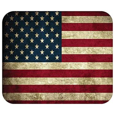 Imagem de Tapete de mouse patriótico rústico com bandeira dos EUA tapete para laptop PC jogos casa ou escritório