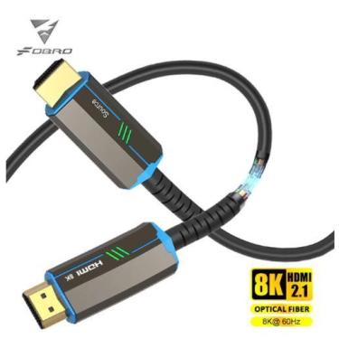 Imagem de Cabo Hdmi 8K 120Hz 2.1 Fibra Ótica Hdr 20 Metros