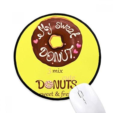 Imagem de Tapete de rato para mesa de escritório com rosquinha de chocolate para sobremesa doce para computador