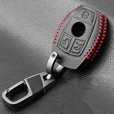 Imagem de YJADHU Porta-chaves de couro para chave de carro, apto para Mercedes benz A B R G E S Class GLK GLA w204 W251 W463 W176 W213,4