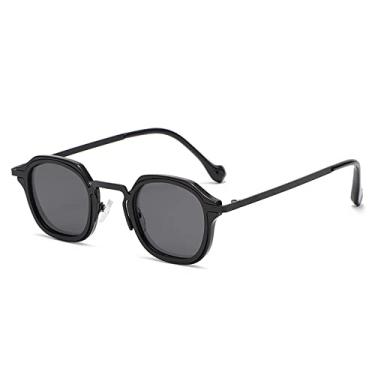 Imagem de Óculos de Sol Quadrados Pequenos Retrô Masculino Designer Vintage Óculos de Sol para Mulheres Óculos Leves, Preto cinza, sem caixa