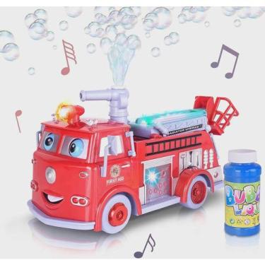 Imagem de Brinquedo Caminhão Bombeiro Bolhas De Sabão Com Luz E Som - Toys