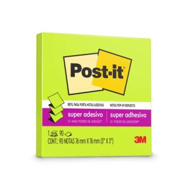 Imagem de Post-it, 3M, Refil Pop Up, Verde Neon, 90 Folhas, 76mm x 76mm