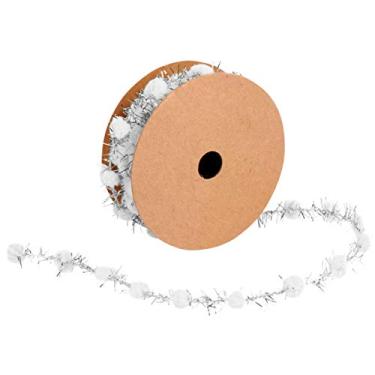 Imagem de Milisten Fita De Embalagem De Férias Fita De Embrulho De De Brilho De Flâmulas Metálicas Decoração Da Árvore De De Acetato Branco Corda Pendão Têxtil