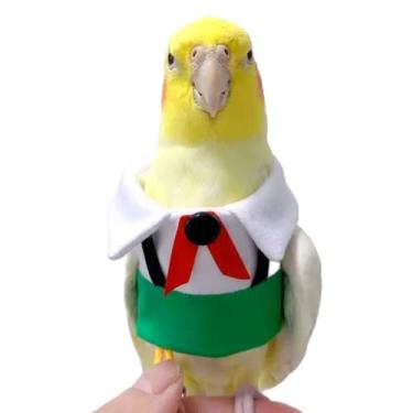 Imagem de Barn Eleven Traje de voo de uniforme de pássaro para casamento, aniversário de casamento, festa de Natal, aniversário, cosplay, foto, fantasia de pássaro, roupas de fraldas para arara, periquito africano, calopsita (verde, caique)