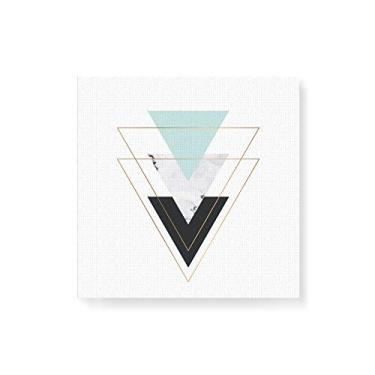 Imagem de Arte Maníacos Quadro Decorativo em Tela Canvas Triangulos Para Baixo Verde - 50x50cm