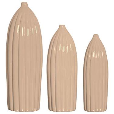 Imagem de Trio Garrafas Indianas Leblom Ceramicas Pegorin Branco
