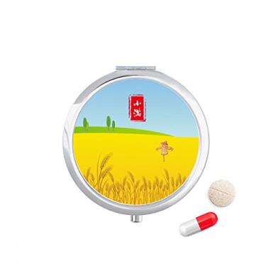 Imagem de Caixa de comprimidos de grão circular Twenty Four Solar Term Pocket Medicine Storage Box Dispenser Recipiente