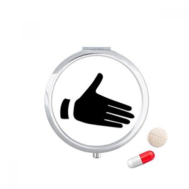 Imagem de Reach Out Gesture Outline Padrão Pill Case Pocket Medicine Storage Box Recipiente Dispenser